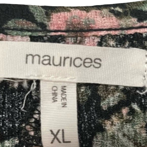 Maurices Black Floral Babydoll Mini Dress Women's Size XL - Picture 2 of 8